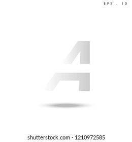 Creative unique elegant geometric, minimal fashion brand gradient white color, A  initial based letter icon logo.