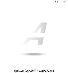 Creative unique elegant geometric, minimal fashion brand gradient white color, A  initial based letter icon logo.