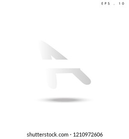 Creative unique elegant geometric, minimal fashion brand gradient white color, A  initial based letter icon logo.