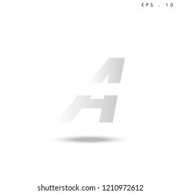 Creative unique elegant geometric, minimal fashion brand gradient white color, A  initial based letter icon logo.