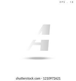 Creative unique elegant geometric, minimal fashion brand gradient white color, A  initial based letter icon logo.