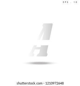 Creative unique elegant geometric, minimal fashion brand gradient white color, A  initial based letter icon logo.