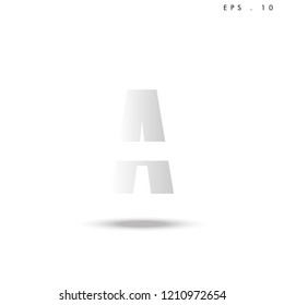 Creative unique elegant geometric, minimal fashion brand gradient white color, A  initial based letter icon logo.