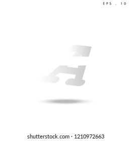 Creative unique elegant geometric, minimal fashion brand gradient white color, A  initial based letter icon logo.