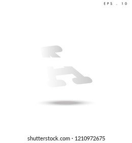 Creative unique elegant geometric, minimal fashion brand gradient white color, A  initial based letter icon logo.