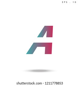 Creative unique elegant geometric, minimal fashion brand ,gradient  color, A  initial based letter icon logo.