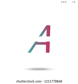 Creative unique elegant geometric, minimal fashion brand ,gradient  color, A  initial based letter icon logo.