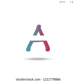 Creative unique elegant geometric, minimal fashion brand ,gradient  color, A  initial based letter icon logo.