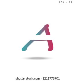 Creative unique elegant geometric, minimal fashion brand ,gradient  color, A  initial based letter icon logo.