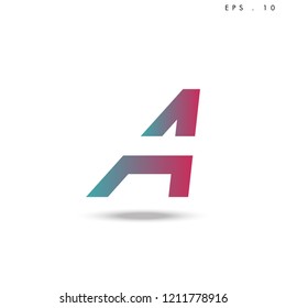Creative unique elegant geometric, minimal fashion brand ,gradient  color, A  initial based letter icon logo.