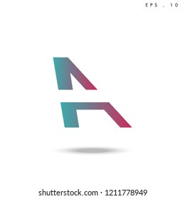Creative unique elegant geometric, minimal fashion brand ,gradient  color, A  initial based letter icon logo.