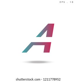 Creative unique elegant geometric, minimal fashion brand ,gradient  color, A  initial based letter icon logo.