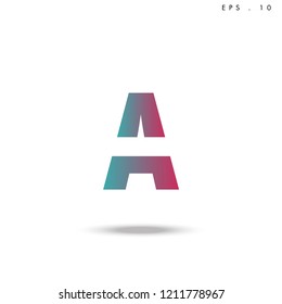 Creative unique elegant geometric, minimal fashion brand ,gradient  color, A  initial based letter icon logo.