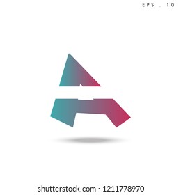 Creative unique elegant geometric, minimal fashion brand ,gradient  color, A  initial based letter icon logo.