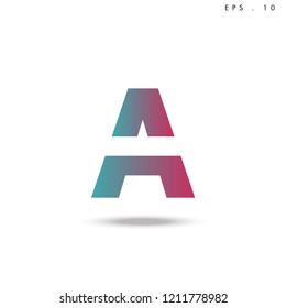 Creative unique elegant geometric, minimal fashion brand ,gradient  color, A  initial based letter icon logo.