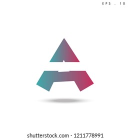 Creative unique elegant geometric, minimal fashion brand ,gradient  color, A  initial based letter icon logo.