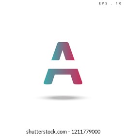Creative unique elegant geometric, minimal fashion brand ,gradient  color, A  initial based letter icon logo.