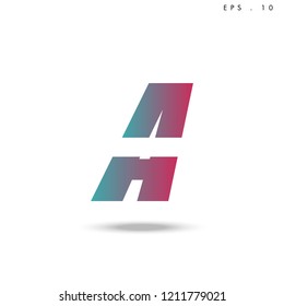 Creative unique elegant geometric, minimal fashion brand ,gradient  color, A  initial based letter icon logo.