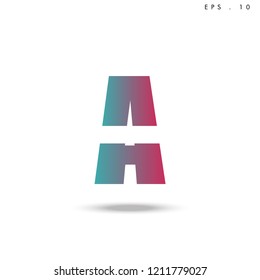 Creative unique elegant geometric, minimal fashion brand ,gradient  color, A  initial based letter icon logo.