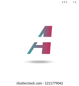 Creative unique elegant geometric, minimal fashion brand ,gradient  color, A  initial based letter icon logo.