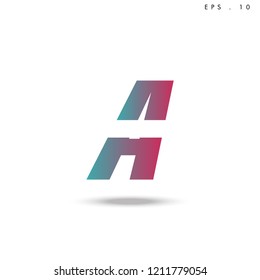Creative unique elegant geometric, minimal fashion brand ,gradient  color, A  initial based letter icon logo.