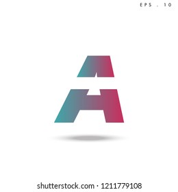 Creative unique elegant geometric, minimal fashion brand ,gradient  color, A  initial based letter icon logo.