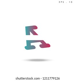 Creative unique elegant geometric, minimal fashion brand ,gradient  color, A  initial based letter icon logo.