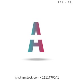 Creative unique elegant geometric, minimal fashion brand ,gradient  color, A  initial based letter icon logo.