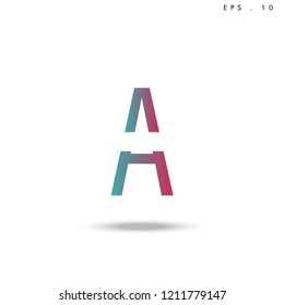 Creative unique elegant geometric, minimal fashion brand ,gradient  color, A  initial based letter icon logo.
