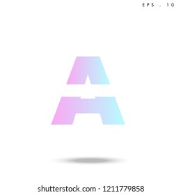 Creative unique elegant geometric, minimal fashion brand ,gradient  color, A  initial based letter icon logo.