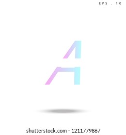 Creative unique elegant geometric, minimal fashion brand ,gradient  color, A  initial based letter icon logo.