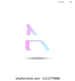 Creative unique elegant geometric, minimal fashion brand ,gradient  color, A  initial based letter icon logo.