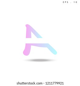 Creative unique elegant geometric, minimal fashion brand ,gradient  color, A  initial based letter icon logo.
