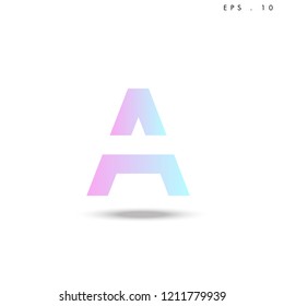 Creative unique elegant geometric, minimal fashion brand ,gradient  color, A  initial based letter icon logo.