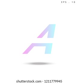 Creative unique elegant geometric, minimal fashion brand ,gradient  color, A  initial based letter icon logo.
