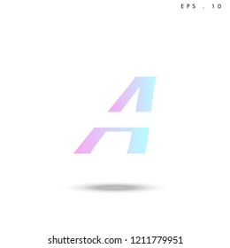 Creative unique elegant geometric, minimal fashion brand ,gradient  color, A  initial based letter icon logo.