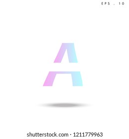Creative unique elegant geometric, minimal fashion brand ,gradient  color, A  initial based letter icon logo.