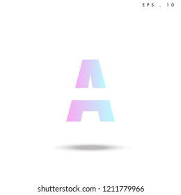 Creative unique elegant geometric, minimal fashion brand ,gradient  color, A  initial based letter icon logo.