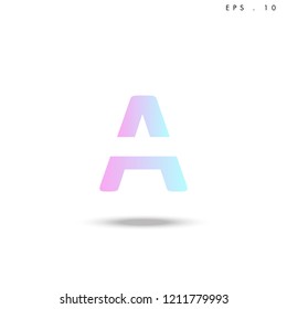Creative unique elegant geometric, minimal fashion brand ,gradient  color, A  initial based letter icon logo.
