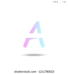 Creative unique elegant geometric, minimal fashion brand ,gradient  color, A  initial based letter icon logo.