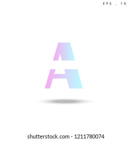 Creative unique elegant geometric, minimal fashion brand ,gradient  color, A  initial based letter icon logo.