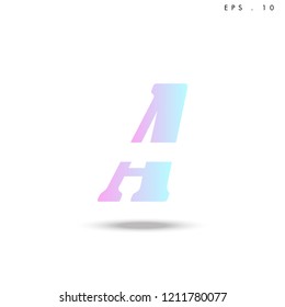 Creative unique elegant geometric, minimal fashion brand ,gradient  color, A  initial based letter icon logo.