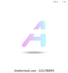 Creative unique elegant geometric, minimal fashion brand ,gradient  color, A  initial based letter icon logo.