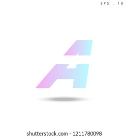 Creative unique elegant geometric, minimal fashion brand ,gradient  color, A  initial based letter icon logo.