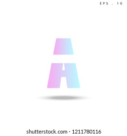 Creative unique elegant geometric, minimal fashion brand ,gradient  color, A  initial based letter icon logo.