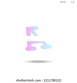 Creative unique elegant geometric, minimal fashion brand ,gradient  color, A  initial based letter icon logo.