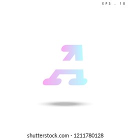 Creative unique elegant geometric, minimal fashion brand ,gradient  color, A  initial based letter icon logo.
