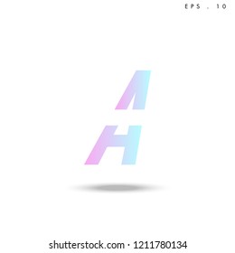 Creative unique elegant geometric, minimal fashion brand ,gradient  color, A  initial based letter icon logo.