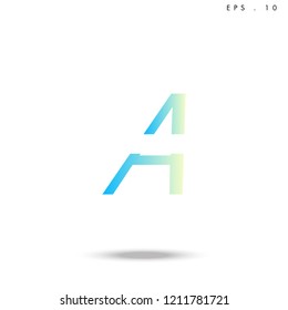Creative unique elegant geometric, minimal fashion brand ,gradient  color, A  initial based letter icon logo.