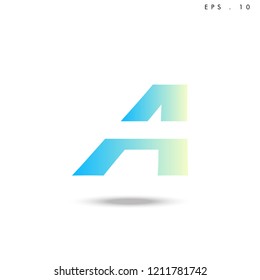 Creative unique elegant geometric, minimal fashion brand ,gradient  color, A  initial based letter icon logo.